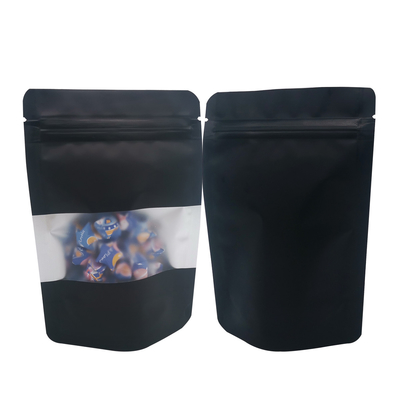 Купить Таинственный черный матовый запахобезопасный стойка Ziplock Mylar мешки с окном для сладостей еды закуски Хранилище упаковка online manufacture