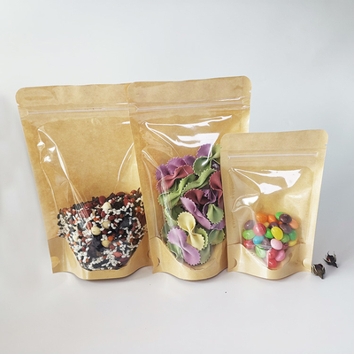 Купить Биоразлагаемые экологически чистые перезамыкаемые Kraft Bags с защищенными от влаги окнами online manufacture