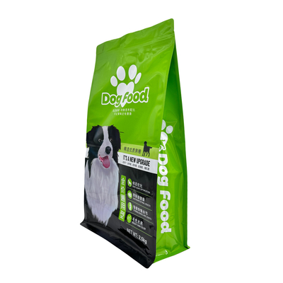 2.5kg Custom Design Fresh Keeping Heavy Duty Aluminum Foil Lined Flat Box Bottom Re-sealable Dog Food Bags with Zipper............................................................................................................................................................................................................................