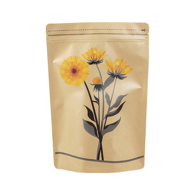 Специальное пластмассовое алюминиевое фольга с ламинированной стойкой Kraft Zip Lock Pouch для сухой пищи